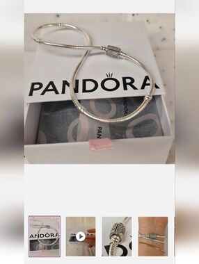 Pandora Set Of Choker, 1 Charm And Travel Jewelry Box